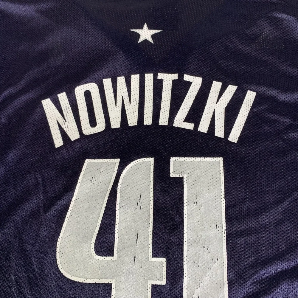 VTG Dallas Mavericks Jersey Mens XL Blue NBA Basketball Dirk Nowitzki #41 Adidas